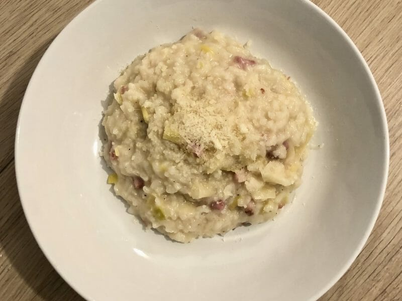Cliquez pour zoomer ! Risotto poireaux et lardons Thermomix par MR