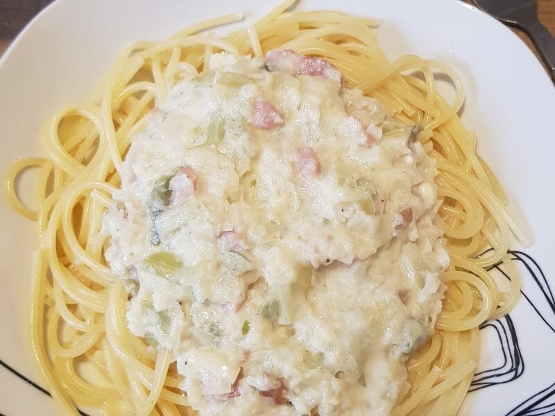 Cliquez pour zoomer ! Tagliatelles à la crème de poireaux Thermomix par julie_83