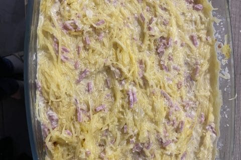 Cliquez pour zoomer ! Courge spaghetti à la crème et aux lardons Thermomix par caroline2980