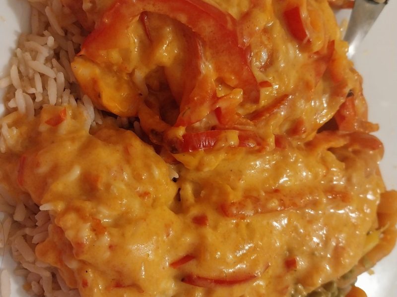 Cliquez pour zoomer ! Poulet à la crème de poivrons Thermomix par titiminoune