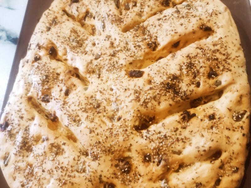 Cliquez pour zoomer ! Fougasse olives et lardons Thermomix par Topee