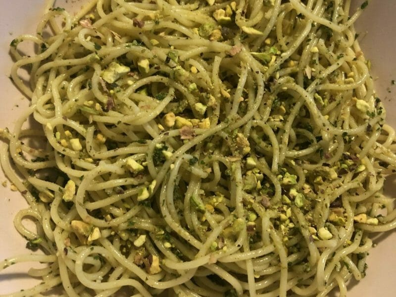 Cliquez pour zoomer ! Spaghettis au pesto de menthe fraîche Thermomix par dydoo