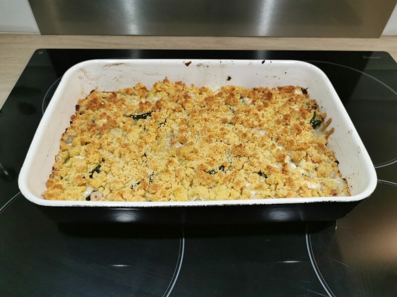 Cliquez pour zoomer ! Crumble courgettes, chèvre et lardons Thermomix par sandramael