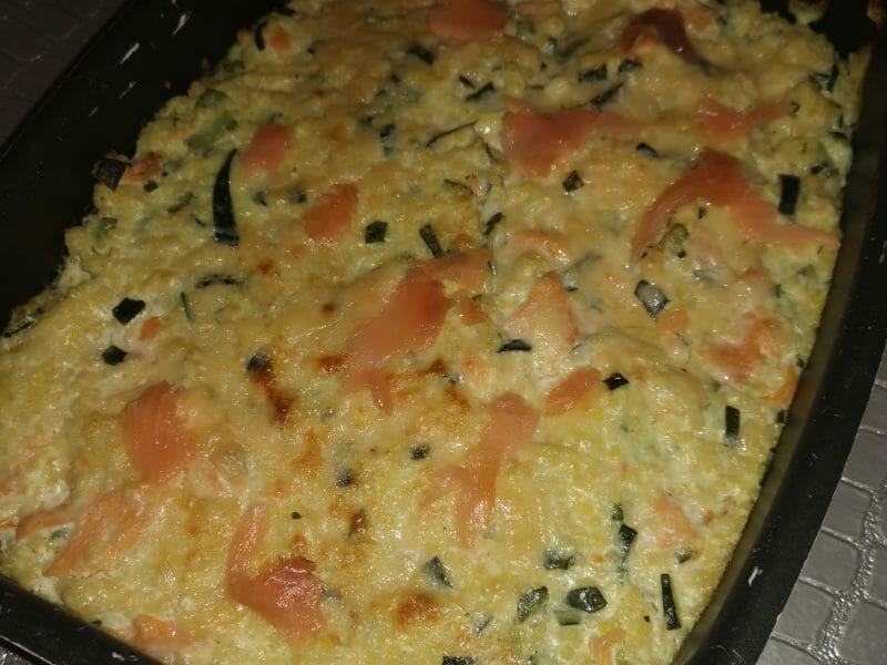 Cliquez pour zoomer ! Gratin de perles, saumon et courgettes Thermomix par roxanne45