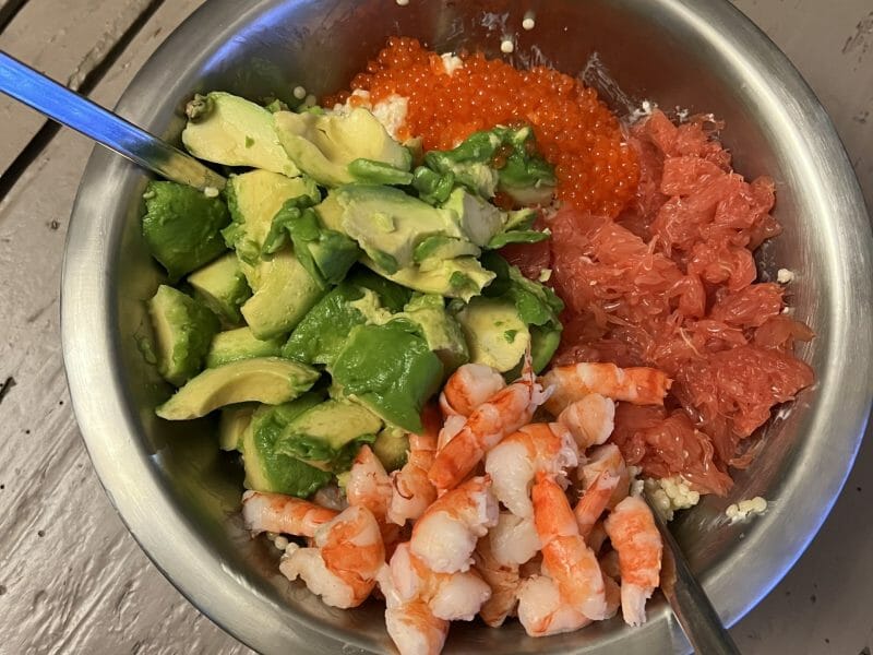 Cliquez pour zoomer ! Salade de perles aux crevettes, pamplemousse et avocat Thermomix par Manuchon1006
