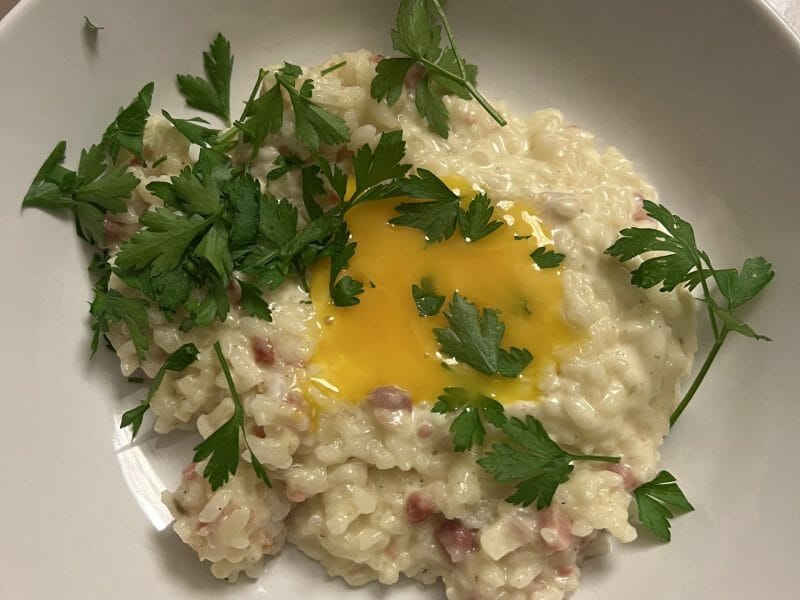 Cliquez pour zoomer ! Risotto façon carbonara Thermomix par Manuchon1006