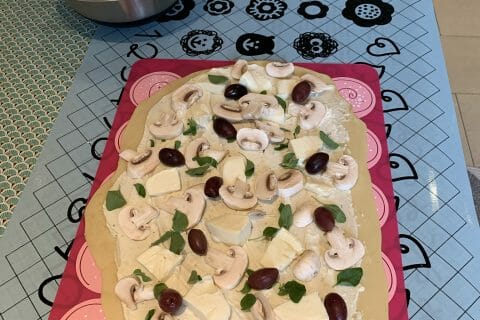 Cliquez pour zoomer ! Pizza blanche aux champignons Thermomix par Manuchon1006
