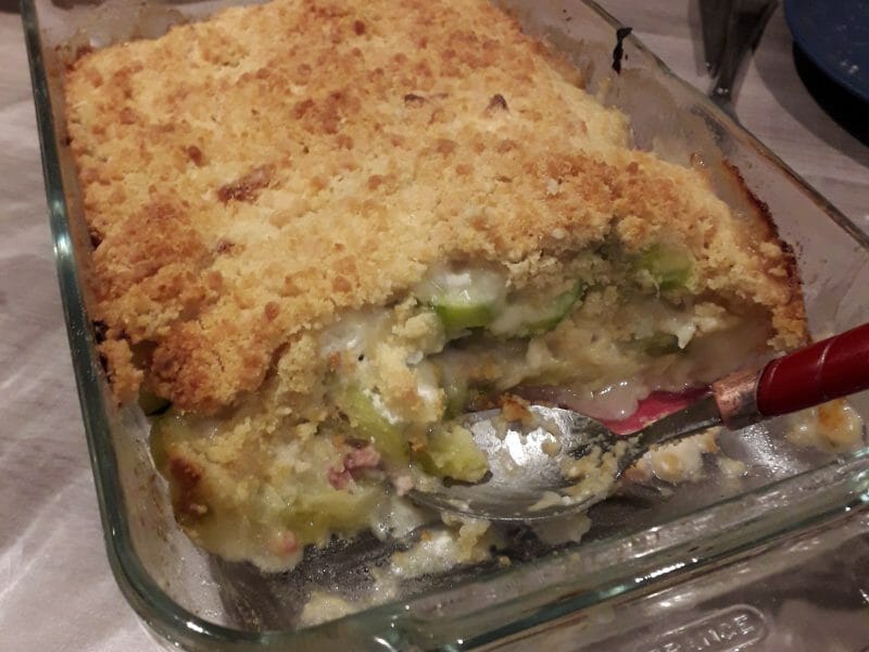 Cliquez pour zoomer ! Crumble courgettes, chèvre et lardons Thermomix par niania63