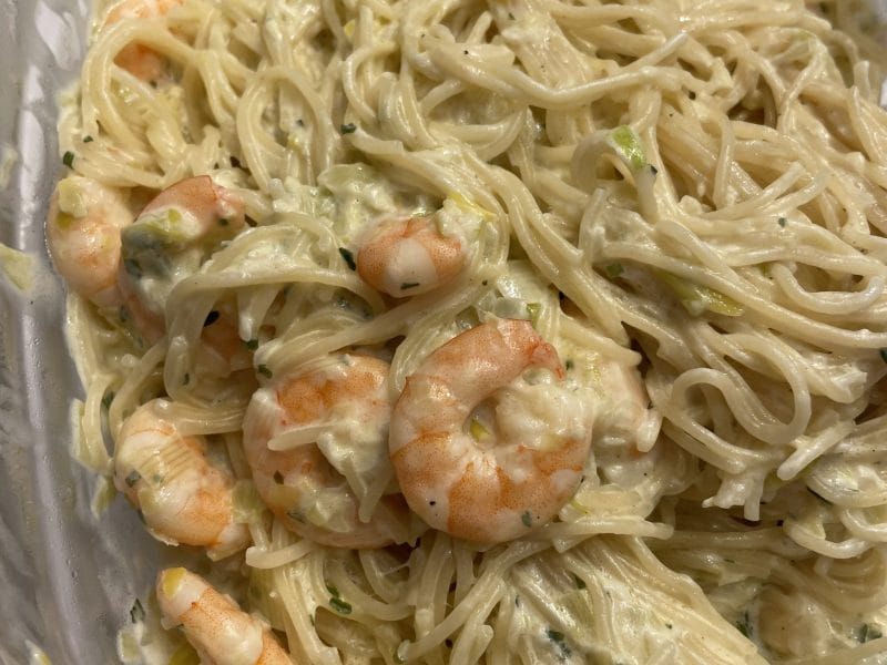 Cliquez pour zoomer ! Linguine aux poireaux et aux crevettes Thermomix par chlo_m18