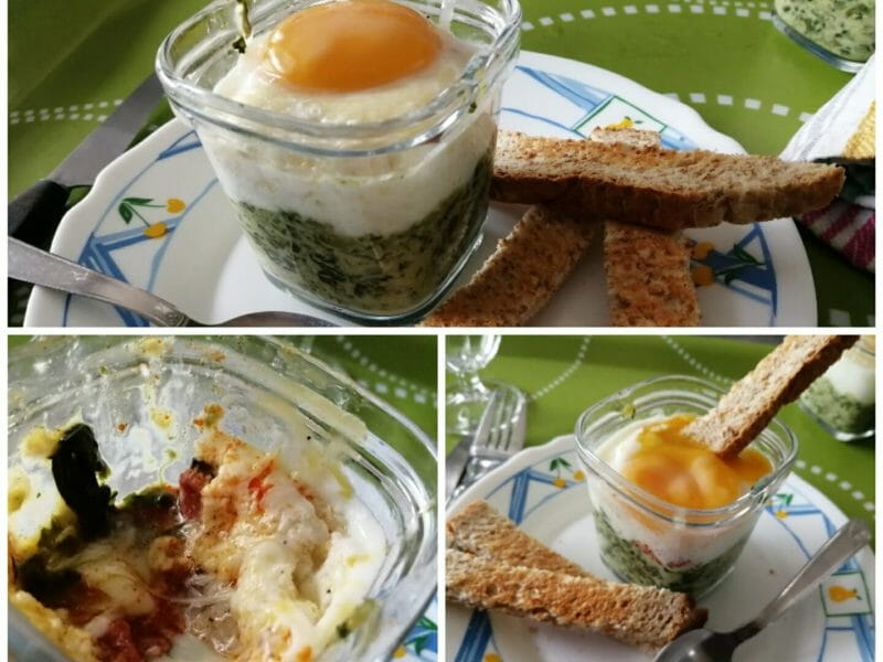 Cliquez pour zoomer ! Oeufs cocotte épinards et chorizo Thermomix par tartinepouki