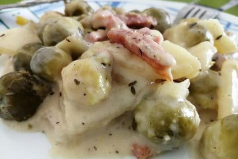 Cliquez pour zoomer ! Gratin de choux de Bruxelles au comté Thermomix par tartinepouki