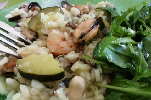 Cliquez pour zoomer ! Risotto courgettes et crevettes Thermomix par tartinepouki