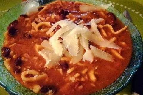 Cliquez pour zoomer ! Soupe aux haricots rouges et coquillettes Thermomix par tartinepouki
