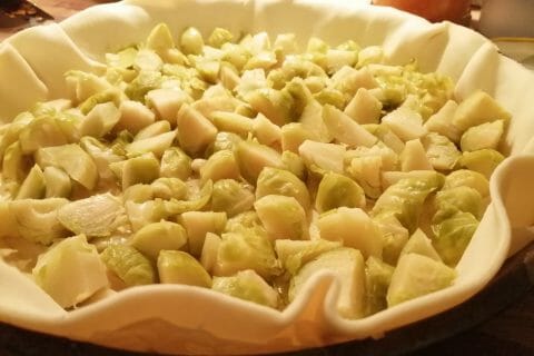 Cliquez pour zoomer ! Quiche aux choux de Bruxelles et lardons Thermomix par tartinepouki