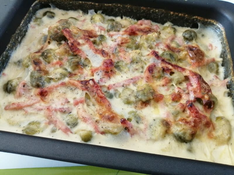 Cliquez pour zoomer ! Gratin de choux de Bruxelles au comté Thermomix par tartinepouki