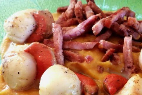 Cliquez pour zoomer ! Saint Jacques snackées sur purée de panais Thermomix par tartinepouki