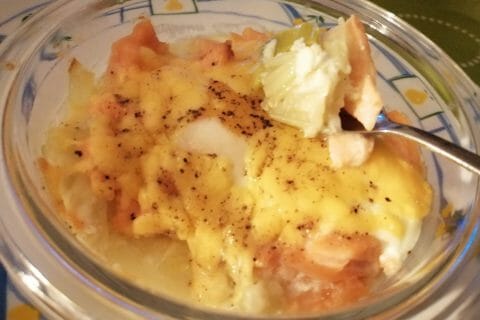 Cliquez pour zoomer ! Oeufs cocotte poireaux et saumon fumé Thermomix par tartinepouki