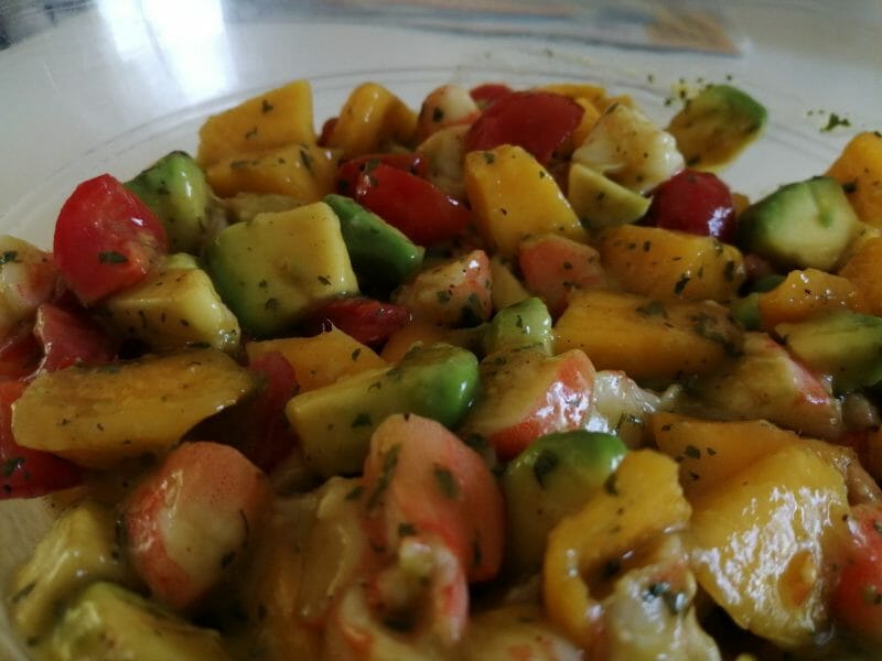 Cliquez pour zoomer ! Ceviche de crevettes, mangue, avocat Thermomix par tartinepouki