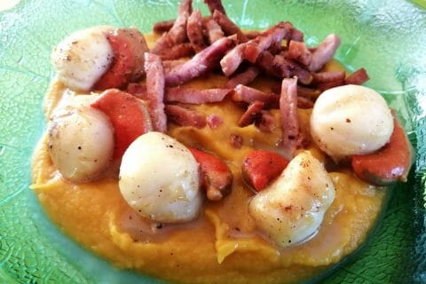 Cliquez pour zoomer ! Saint Jacques snackées sur purée de panais Thermomix par tartinepouki