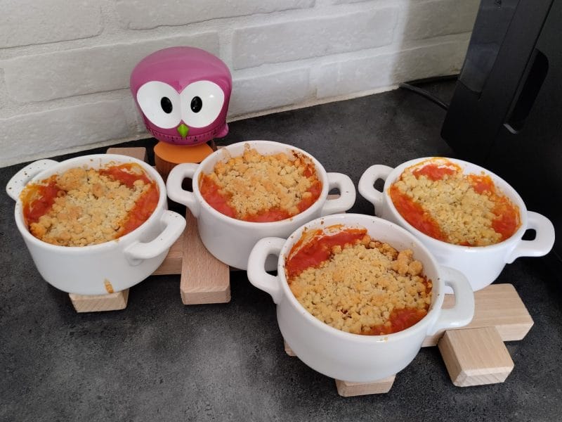 Cliquez pour zoomer ! Crumble poivrons, tomates, parmesan Thermomix par davetaudrey
