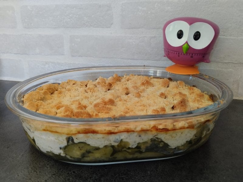 Cliquez pour zoomer ! Gratin de courgette à la ricotta et crumble Thermomix par davetaudrey