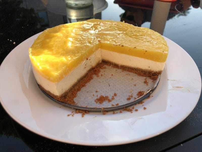 Cliquez pour zoomer ! Panna cotta citron sur sablé spéculoos et miroir de mangue Thermomix par mimiuz