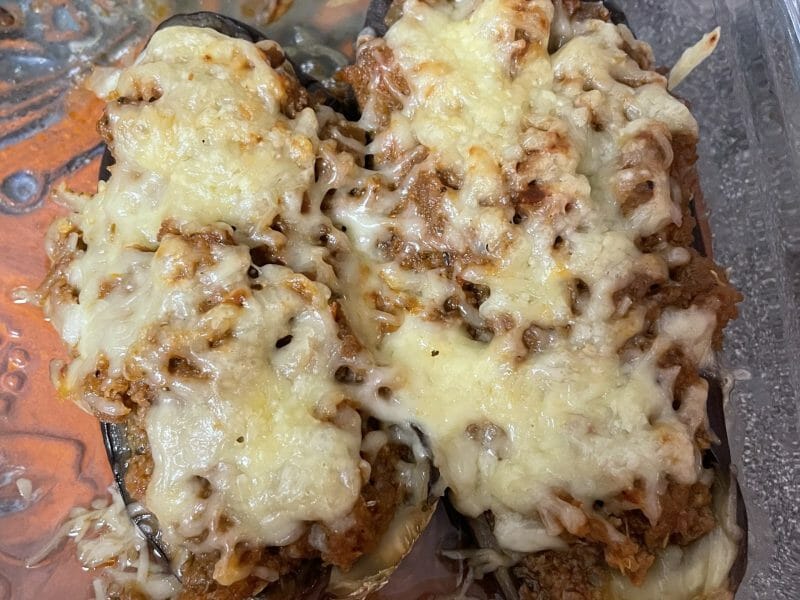 Cliquez pour zoomer ! Aubergines farcies à la viande hachée Thermomix par Intissa