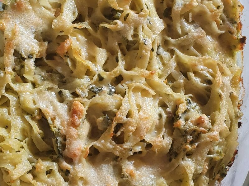 Cliquez pour zoomer ! Gratin de crozets aux courgettes et saumon fumé Thermomix par sandi11