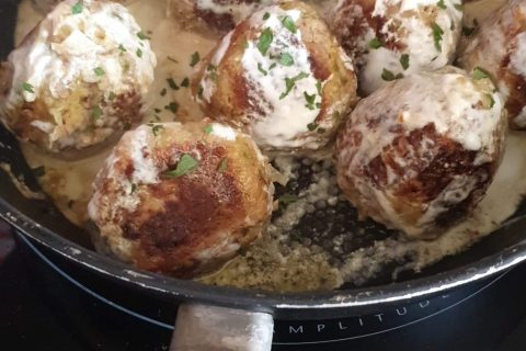 Cliquez pour zoomer ! Boulettes de poireau et boeuf citronné au Thermomix