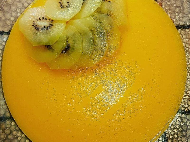 Cliquez pour zoomer ! Panna cotta citron sur sablé spéculoos et miroir de mangue Thermomix par nita19