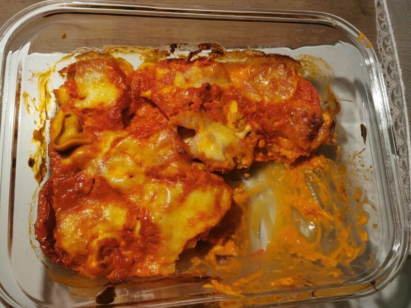 Cliquez pour zoomer ! Gratin de tortellini tomate mozzarella Thermomix par Sab