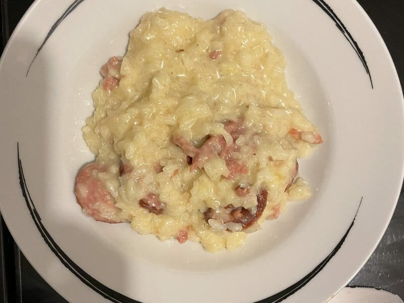 Cliquez pour zoomer ! Risotto à la saucisse fumée et au comté Thermomix par doudonuts