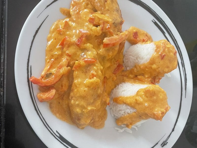Cliquez pour zoomer ! Poulet à la crème de poivrons Thermomix par doudonuts