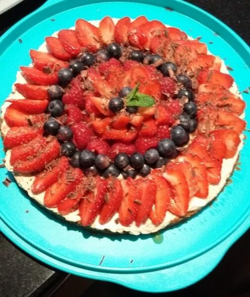 Cliquez pour zoomer ! Tarte aux fraises sans cuisson Thermomix par Tiphtiph