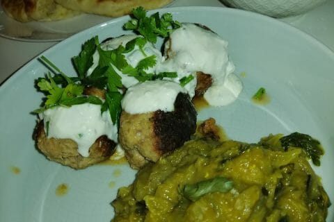 Cliquez pour zoomer ! Boulettes de poireau et boeuf citronné au Thermomix