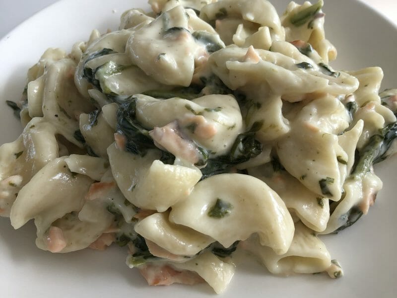 Cliquez pour zoomer ! One pot pasta – épinards et saumon fumé Thermomix par Sophie