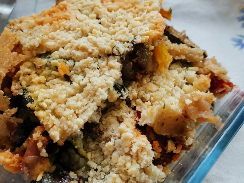 Cliquez pour zoomer ! Crumble aux légumes provençaux Thermomix par Doremi