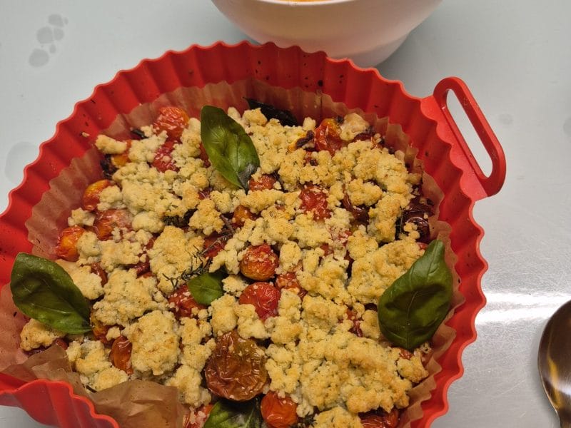 Cliquez pour zoomer ! Crumble poulet, courgettes et parmesan Thermomix par Nanie🍫