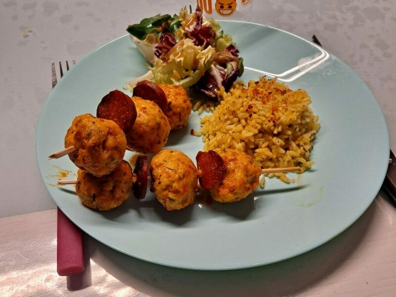 Cliquez pour zoomer ! Boulettes de poulet au chorizo Thermomix par Nanie🍫