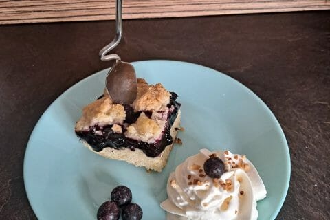 Cliquez pour zoomer ! Gâteau aux myrtilles façon crumble Thermomix par Nanie🍫