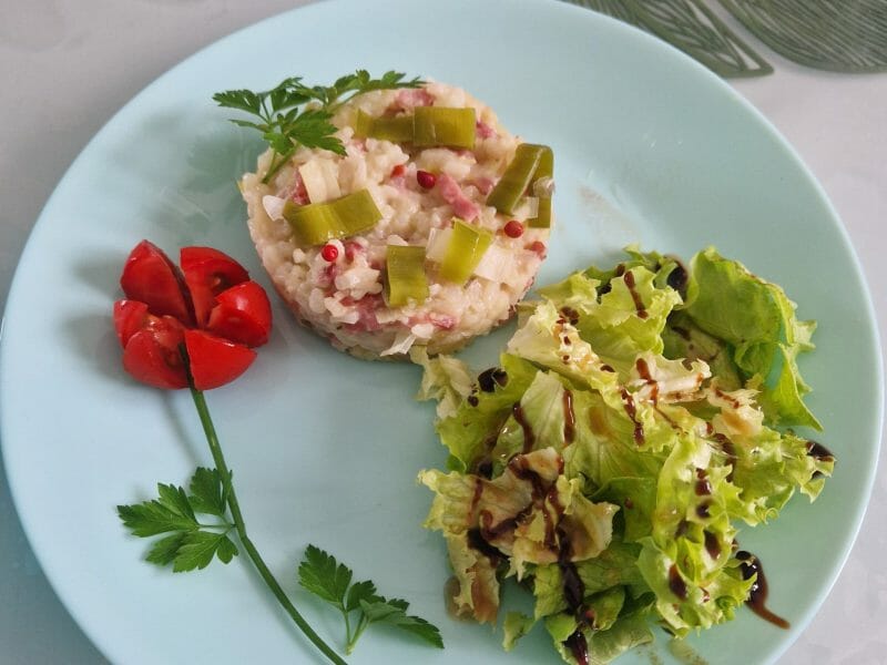 Cliquez pour zoomer ! Risotto poireaux et lardons Thermomix par Nanie🍫
