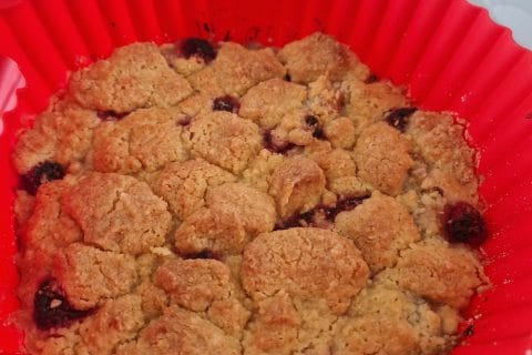 Cliquez pour zoomer ! Crumble fraise rhubarbe et noix de coco Thermomix par Nanie🍫