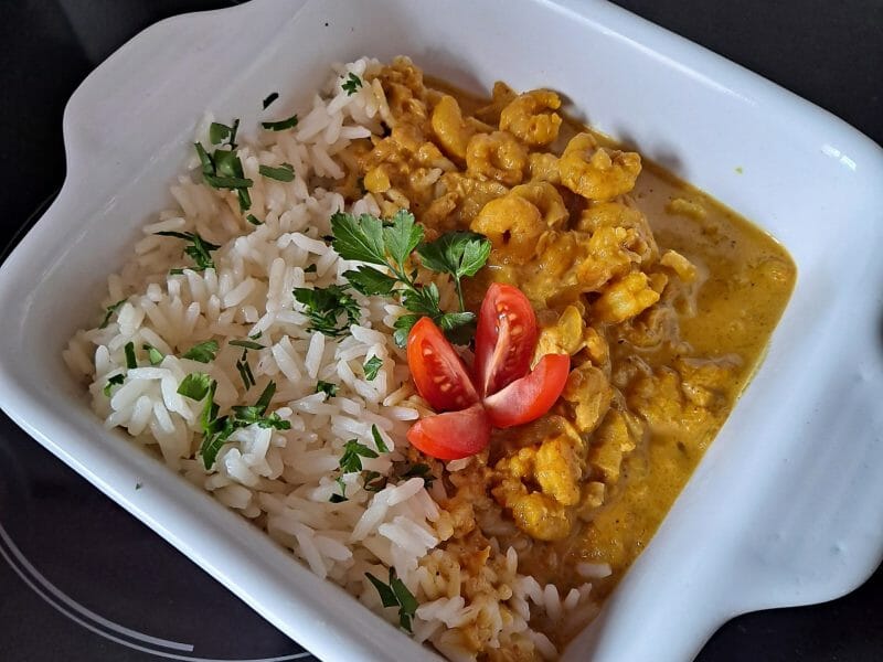 Cliquez pour zoomer ! Curry de crevettes au lait de coco Thermomix par Nanie🍫
