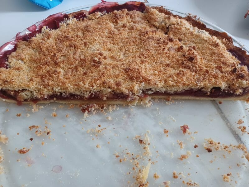 Cliquez pour zoomer ! Tarte aux cerises façon crumble Thermomix par stellamelena