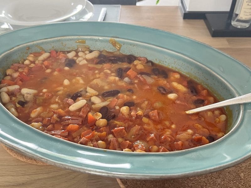 Cliquez pour zoomer ! Mijoté d’haricots blanc légumes et chorizo Thermomix par Bambichon