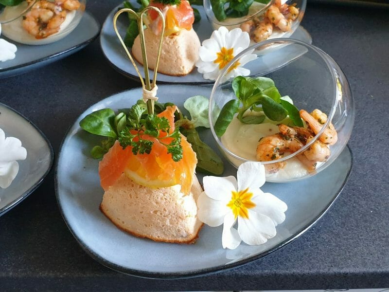 Cliquez pour zoomer ! Verrine de mousse de chou-fleur et crevettes Thermomix par maud_250