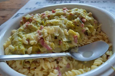 Cliquez pour zoomer ! Tagliatelles à la crème de poireaux au Thermomix