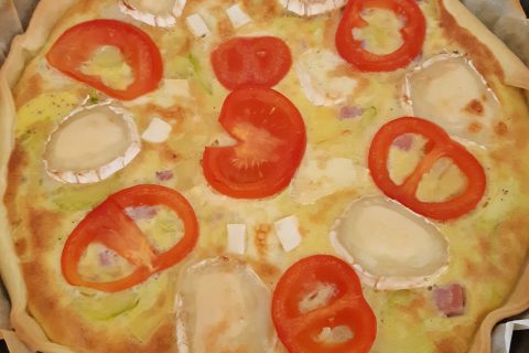 Cliquez pour zoomer ! Tarte courgette, jambon & chèvre au Thermomix