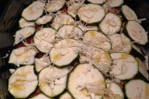 Cliquez pour zoomer ! Polenta au pistou, tomates séchées et courgettes au Thermomix