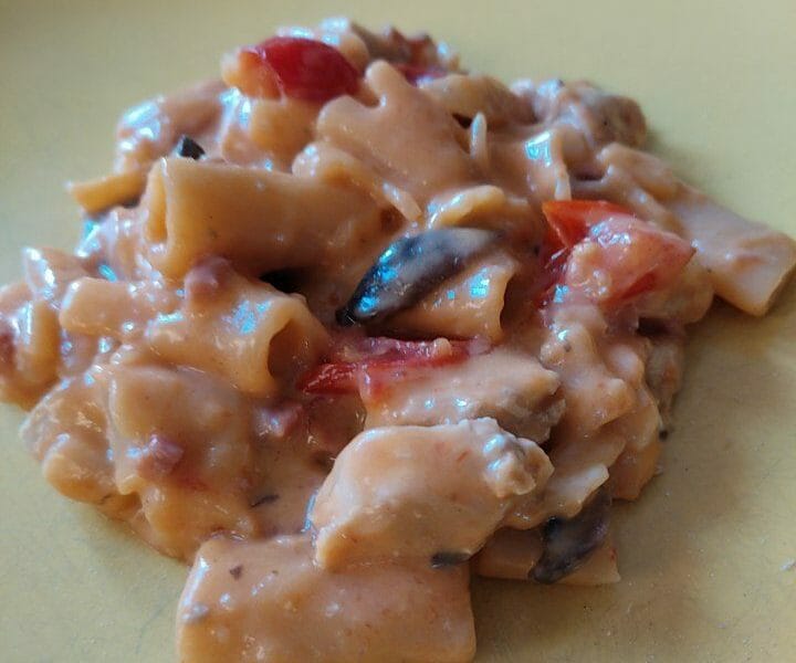 Cliquez pour zoomer ! Pennes au poulet, tomates et champignons Thermomix par morgane_33